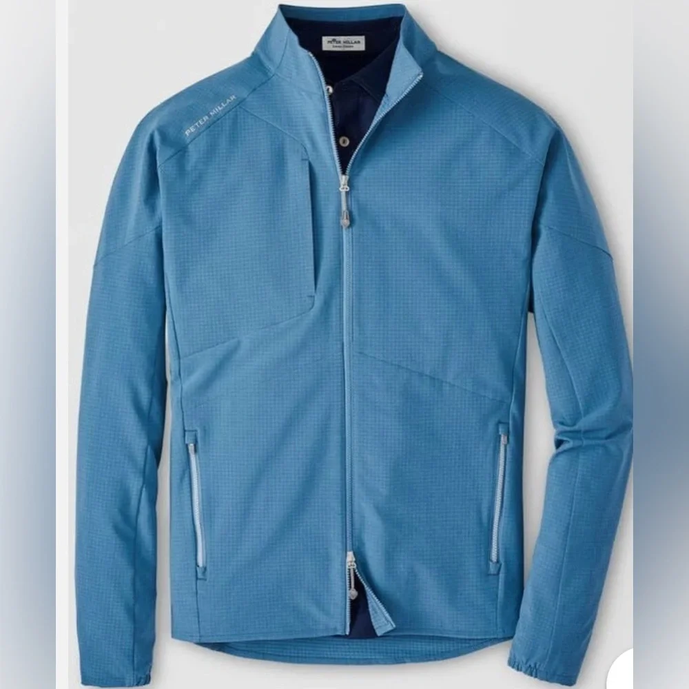 NWT PETER MILLAR‎ Golf Men’s Jacket Rainfall Blue MF23EZ25 Size XL - Picture 2 of 11